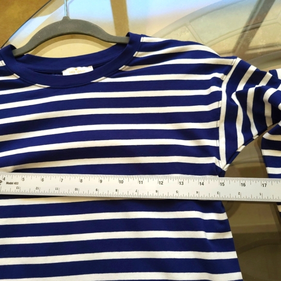 Kate Spade Nautical Bow Blue and White Long Sleeve Tee Striped Knit - Picture 8 of 8